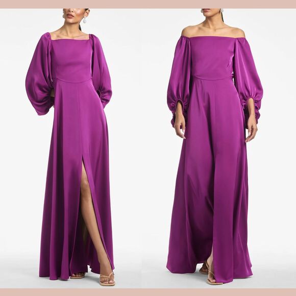 Sachin + Babi Dresses & Skirts - NWT $795 Sachin & Babi [ 2 ] Square‎ Neck Bryant Gown in Sparkling Grape Purple